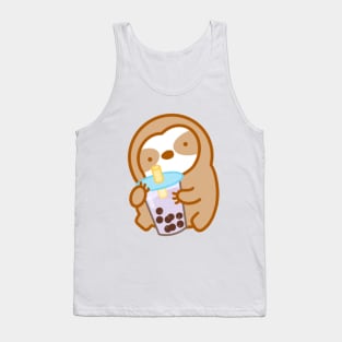 Cute Taro Boba Milk Tea Sloth Tank Top